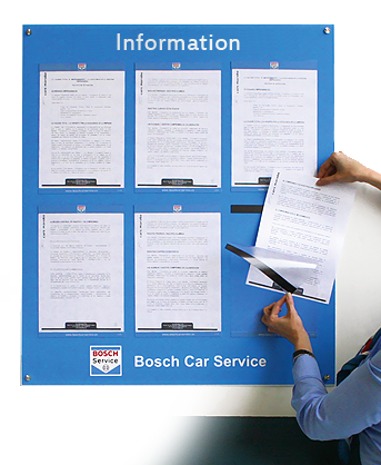 Bosch information point with 6 x A4 Posterfix document holders