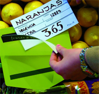 Supermarket price holder displays